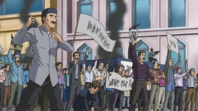 Gundam 00 protestas